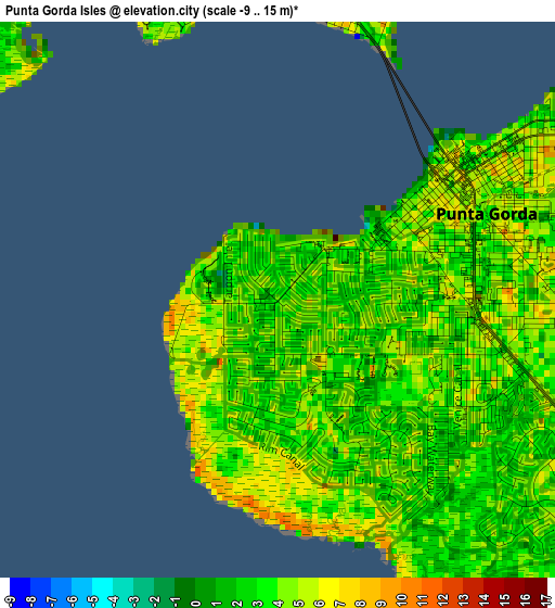 Punta Gorda Isles elevation map