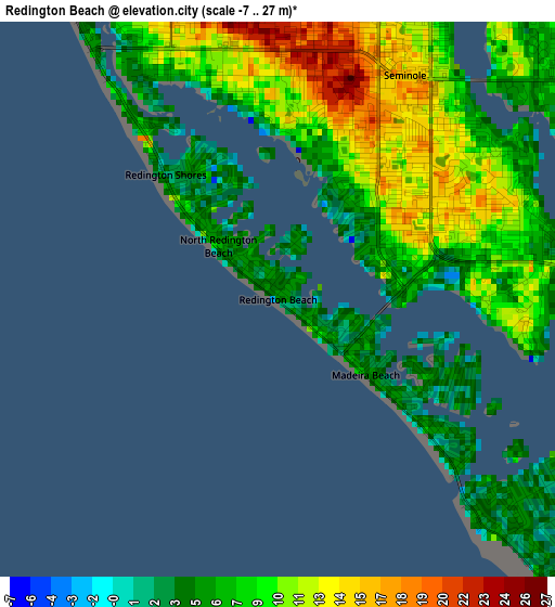 Redington Beach elevation map