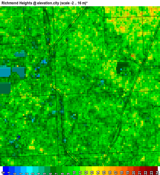 Richmond Heights elevation map