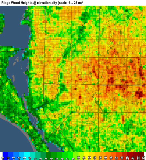 Ridge Wood Heights elevation map