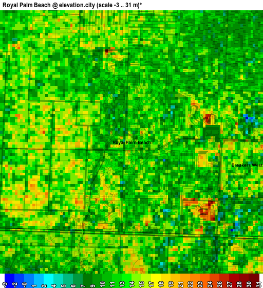 Royal Palm Beach elevation map