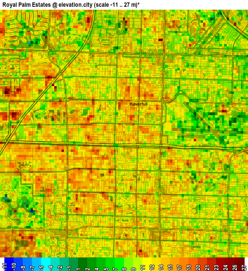 Royal Palm Estates elevation map