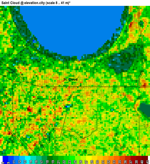 Saint Cloud elevation map