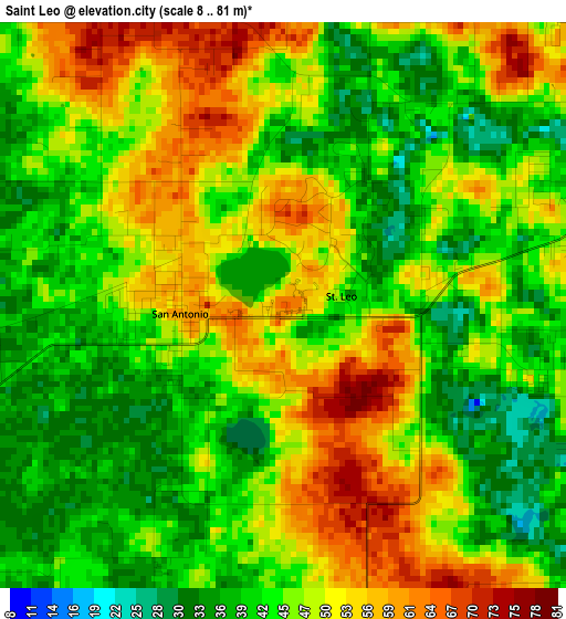 Saint Leo elevation map