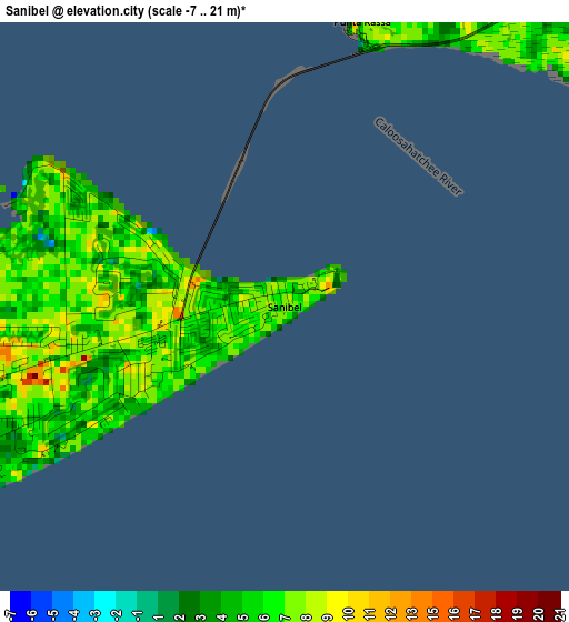 Sanibel elevation map