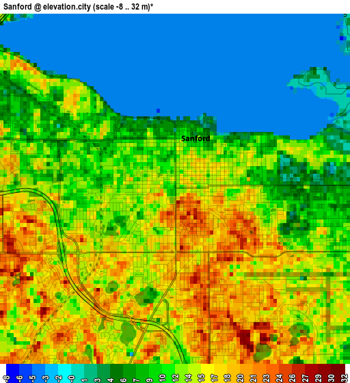 Sanford elevation map