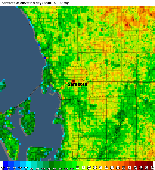 Sarasota elevation map