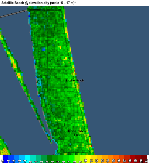 Satellite Beach elevation map