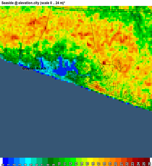 Seaside elevation map