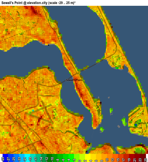 Sewall's Point elevation map