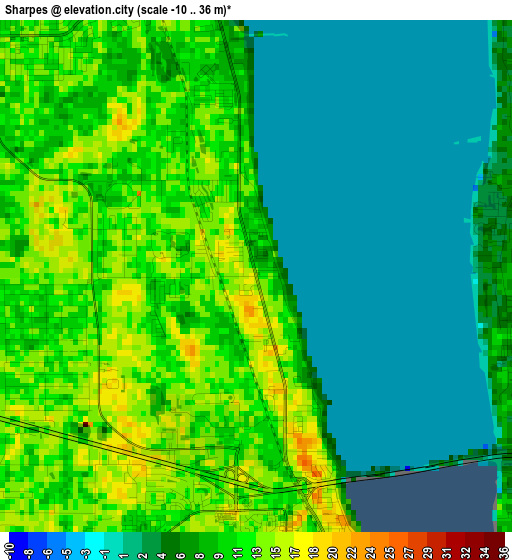 Sharpes elevation map