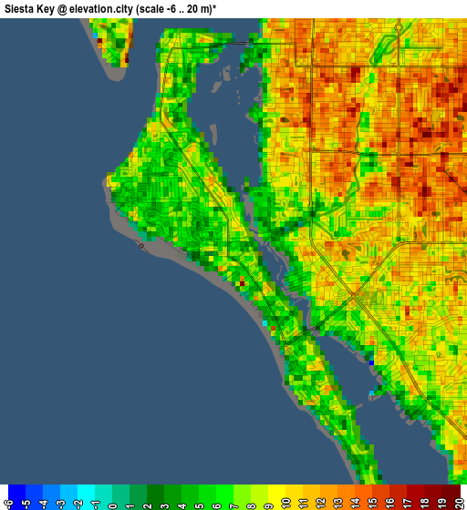 Siesta Key elevation map