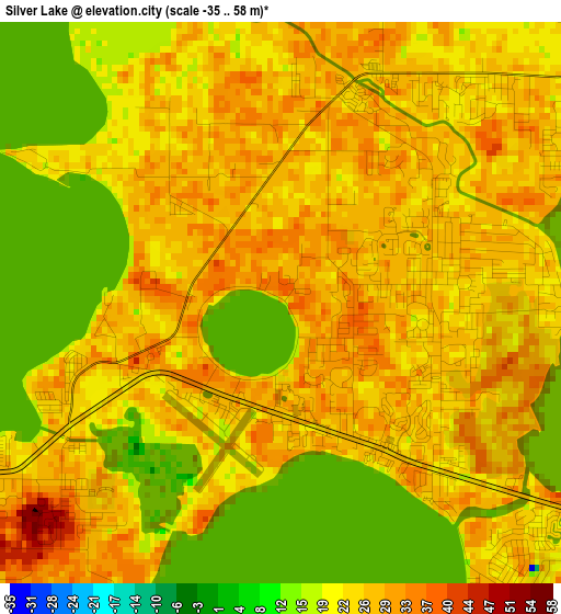 Silver Lake elevation map