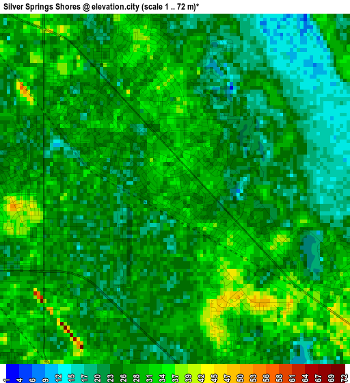 Silver Springs Shores elevation map