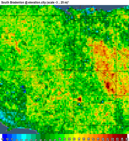 South Bradenton elevation map