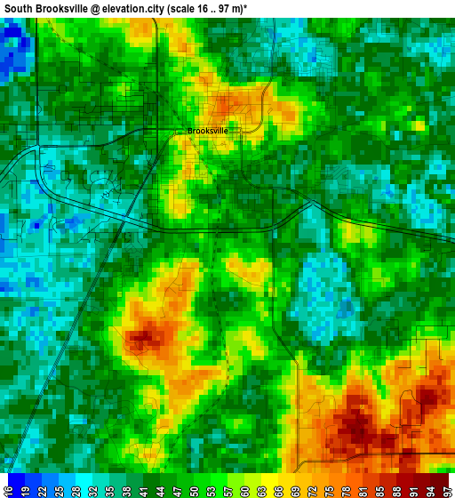 South Brooksville elevation map