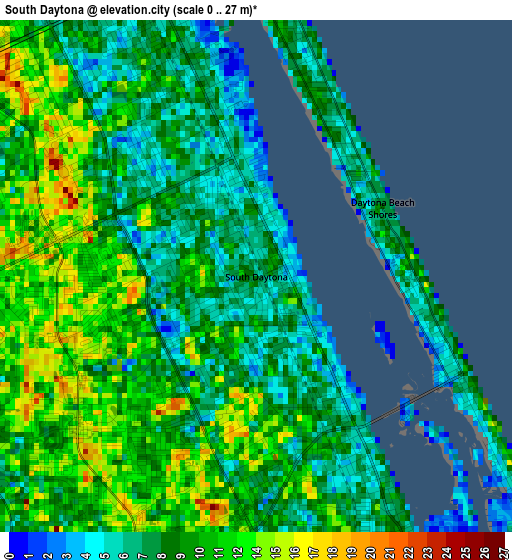 South Daytona elevation map