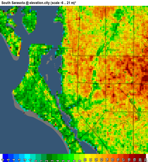 South Sarasota elevation map