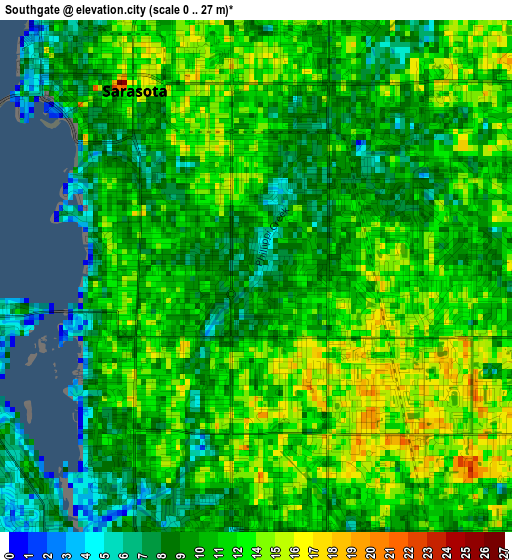 Southgate elevation map