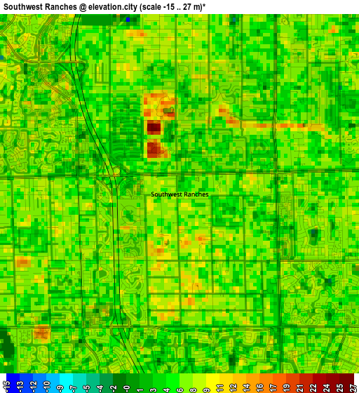 Southwest Ranches elevation map