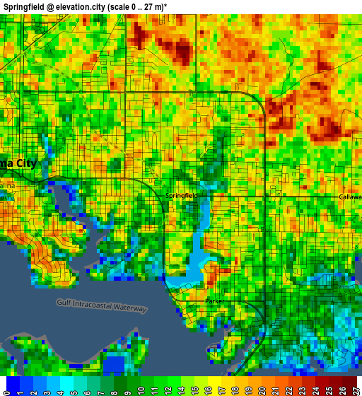 Springfield elevation map