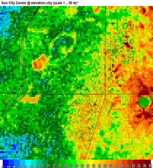 Sun City Center elevation map