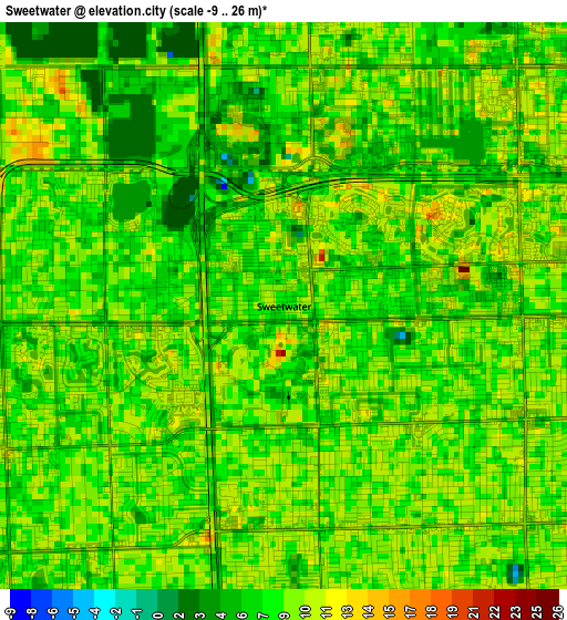 Sweetwater elevation map