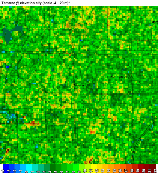 Tamarac elevation map