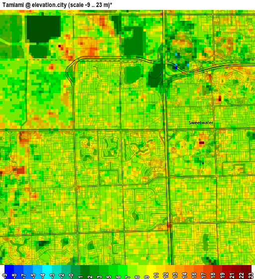 Tamiami elevation map