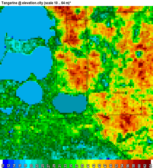 Tangerine elevation map