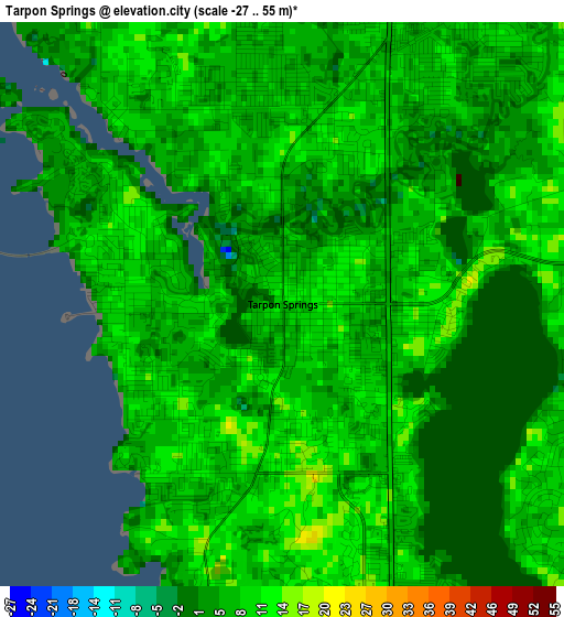 Tarpon Springs elevation map