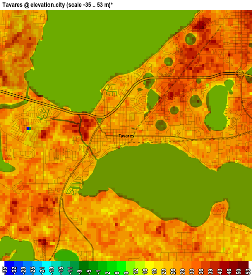 Tavares elevation map