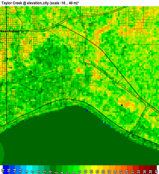 Taylor Creek elevation map