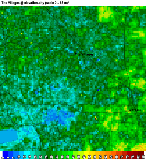 The Villages elevation map