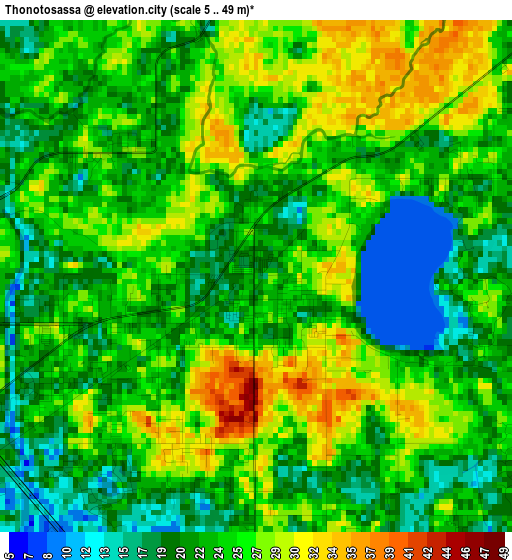 Thonotosassa elevation map