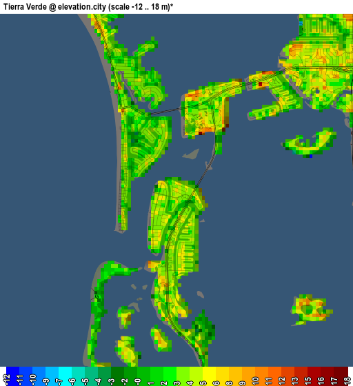 Tierra Verde elevation map