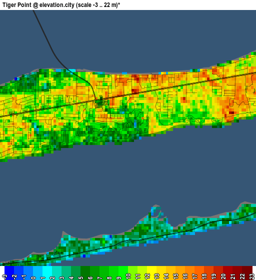 Tiger Point elevation map