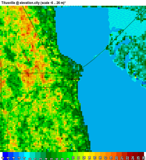 Titusville elevation map