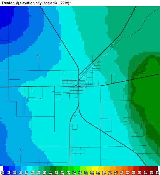 Trenton elevation map