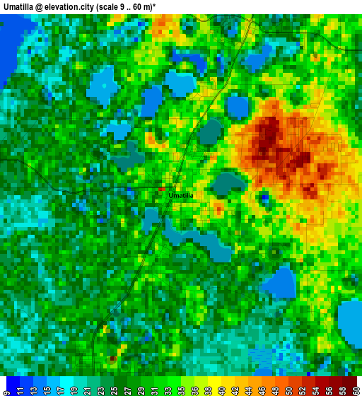 Umatilla elevation map