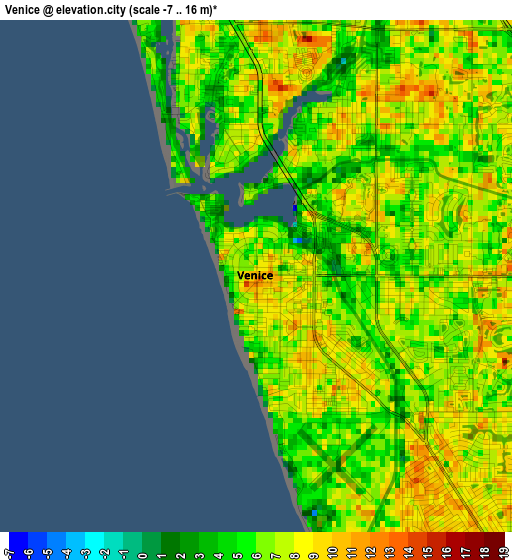 Venice elevation map