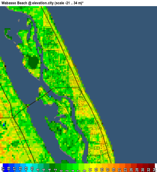 Wabasso Beach elevation map