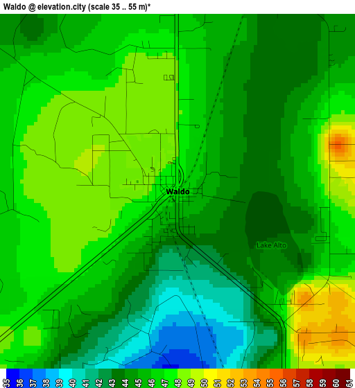 Waldo elevation map