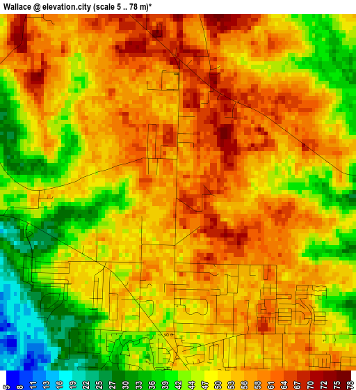 Wallace elevation map