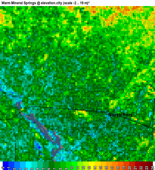 Warm Mineral Springs elevation map