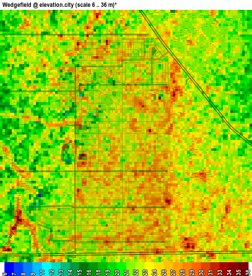 Wedgefield elevation map