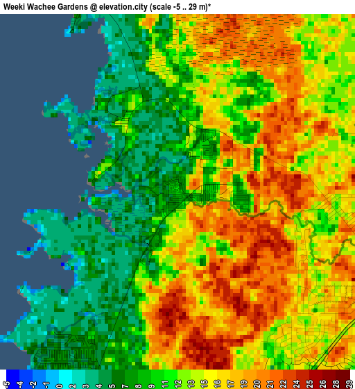 Weeki Wachee Gardens elevation map