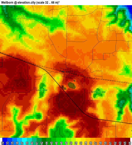 Wellborn elevation map