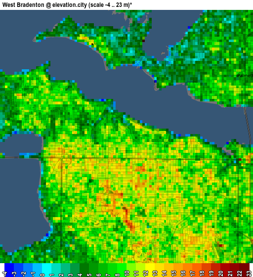 West Bradenton elevation map