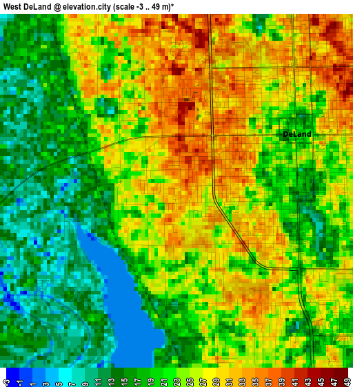 West DeLand elevation map